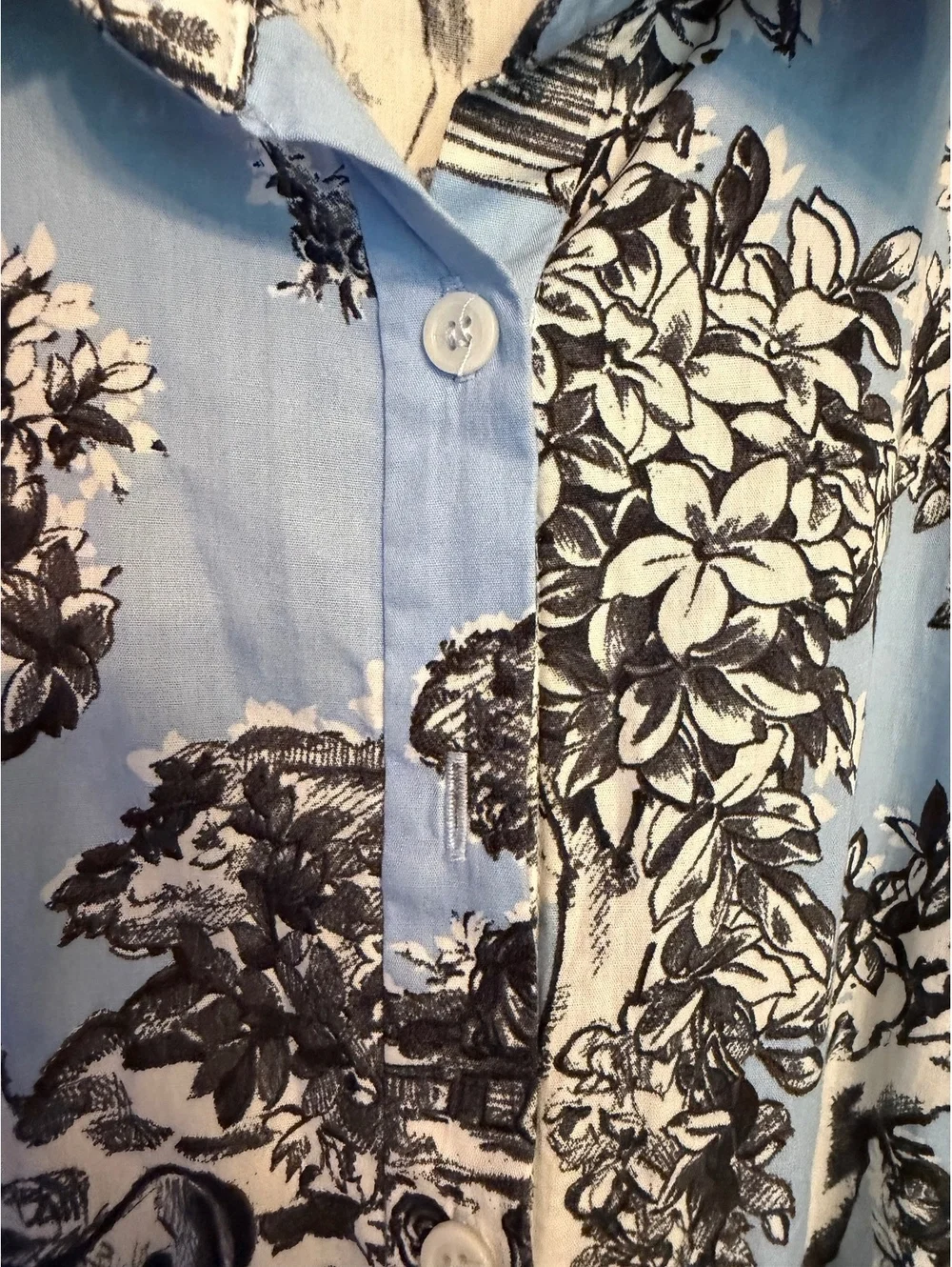 Zara Print Midi Button Down Dress Women’s Medium